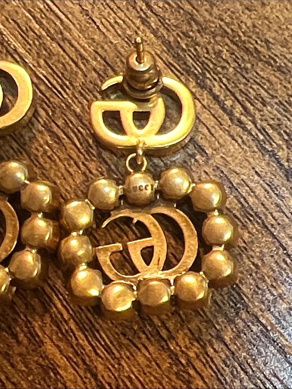 Gold-Tone Pearl Drop G Logo Earrings